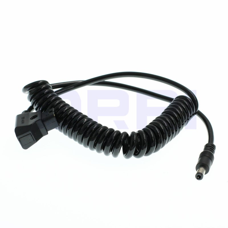 DRRI D-Tap Male to DC 5.5x2.5mm Jack Coiled Cable for Blackmagic Video Assist - Image 2